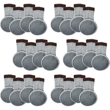 24 stk. Stolputebeskyttere med filtputer, høye elastiske strikkede beskyttere for tregulv