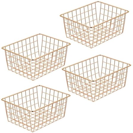 Kurver til oppbevaring, metallkurv, matbeholderoppbevaringsboks for spisestue, kjøkkenskap, skap