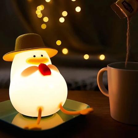 Rolig nattlampa för barn, söt sänglampa, silikonlampa för pojkar och flickor, LED-dekor nattlampa för toddler och barnrum