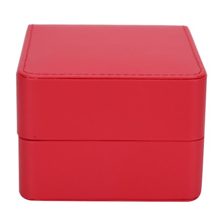 PU-skinn klokkeoppbevaringsboks beholder gaveeske med myk pute for klokke halskjede armbånd rød