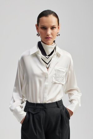 Malina - Violetta seidenhemd - XS - White
