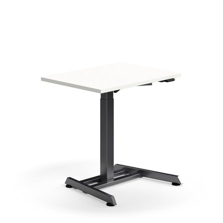 Schreibtisch QBUS höhenverstellbar, 800x600 mm, schwarz/weiß