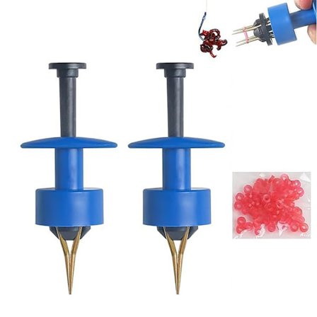 2000 mikro agnringer, rød-gul gummiring, med 2 pellet agnbånd, tilbehør for raskt å feste agn, pellets, agn, bi-maggots, mark