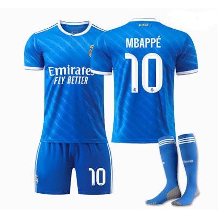 25-26 Real Madrid CF Udebane Tredje NO.10 MBAPPE Sæt Børn Voksen Fodboldudstyr med Sokker