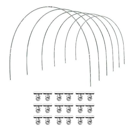 36 stk Grønne Drivhusbuer Hage Tunnel 6 Sett med 8,5 fot Lange Hagebuer Sett, Rustfritt Fiberglass R