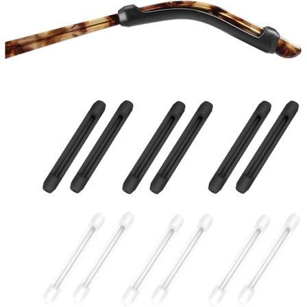 6 par silikone brillestel-spidser, ærmeholder, anti-slip elastiske briller øregreb, komfort briller holdere bag ørerne til læsning G
