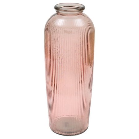 Vase af genbrugsglas, Luz, højde 72 cm, lyserød