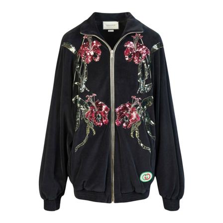 Gucci Gucci Chenille Jakke Sort, Dame