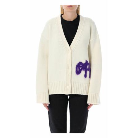 Off White, Knitwear Owhb 031F22Kni 001 Wit, Dames, Maat:M,wol