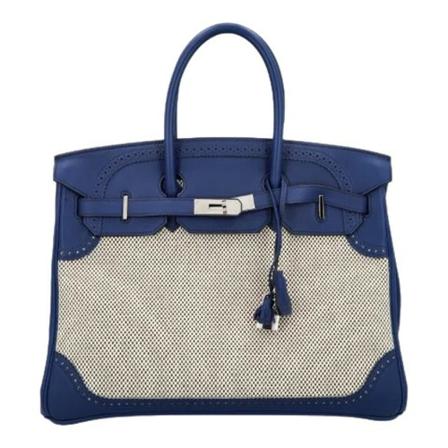 Hermès Vintage Pre-owned Leather handTass , Blauw , Dames , Maat: ONE Size Vintage Tassen
