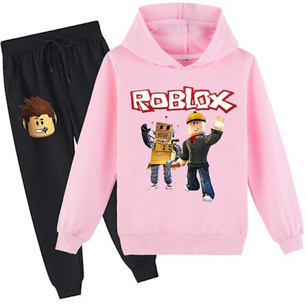 Roblox hettegenser dress for barn Varm hettegenser klær Roblox hettegenser med tryk rosa CNMR