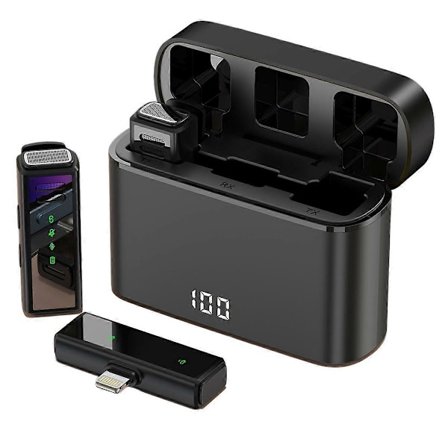 Lavalier mikrofon Trådløs clip-on mikrofon kompatibel med iPhone og Android
