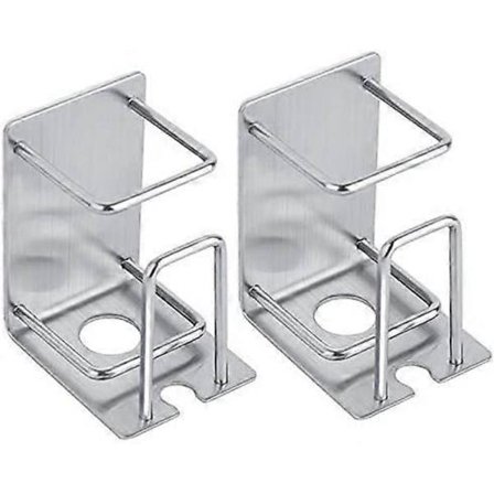 2-pakning Tannbørsteholder Veggmontering Selvklebende Rustfritt Stål Koppholder for Bad