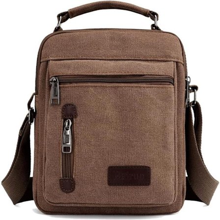 Herre Skuldertaske Lærred Messenger Tasker Rejse Crossbody Taske Stor Kapacitet Casual Håndtaske med Flere Lommer til Arbejde Shopping Vandring Dai