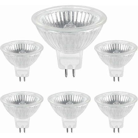 GU5.3 35W 12V Halogenpære, MR16 Halogen Spotpære, pakke med 6