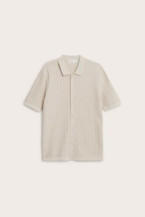 Kappahl | Kortermet strukturstrikket topp | Melert beige
