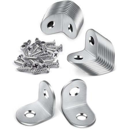 20 kpl metallikiinnikkeitä, 20x20 mm kulmatuet, 90 asteen kulmatuet, ruostumattomasta teräksestä valmistetut kiinnikkeet, pienet metallikiinnikkeet 