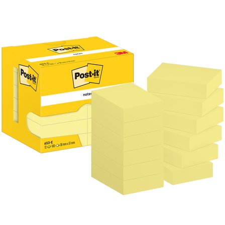 3M Post‐it 38×51 geel 12‐pack