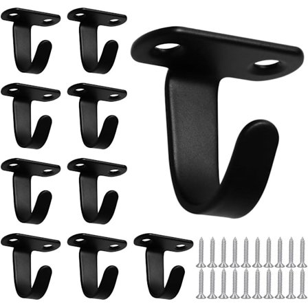 Sorte kroge - 10-pak - Rustfrit stål - Holdbar