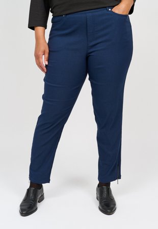 Ciso - Sofia 7/8 Bukser - Navy - Curvy Slim Fit / Elastik i Taljen
