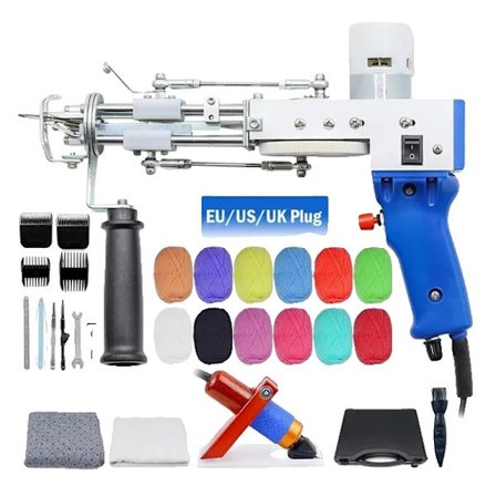 Tufting Gun Sæt, Elektrisk Tufting Pistol, 7 – 21mm Tufting Pistol, Blåt Sæt 2