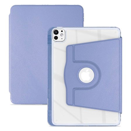 Fodral för iPad Pro 13 (2024) PU Läder+Akryl+TPU Roterande Klar Tablet Skydd Auto Wake/Sleep