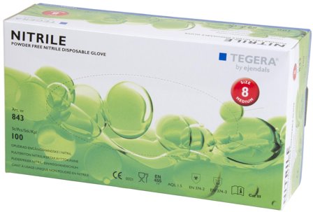 Tegera 843 Engangshanske 100-pakk, nitril 9, Klær