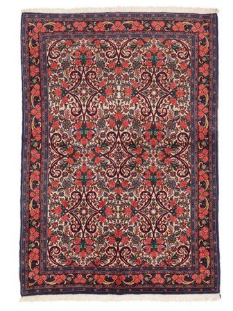 Tapete Bijar 142X205 Vermelho Escuro/Preto (Lã, Pérsia/Irão)