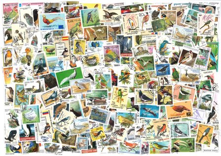 Fugle - 525 forskellige frimærker - Stemplet