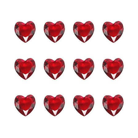 10 stk. Elegant hjerteformet glasrubin delikat dekorativ rubin ornament til bryllup hjem brude brusebad (rød) (LGL)