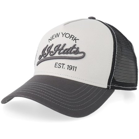 JJ Hats - Grau Trucker Cap - New York Grey/Grey A-frame Trucker @ Hatstore