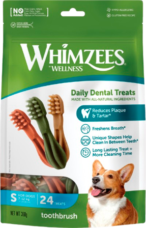 Whimzees - Tannbørste Star Dental S 24 stk - Hund - Hundegodbiter & tyggebein - Dental tyggebein & tanntyggebein - ZOO.no
