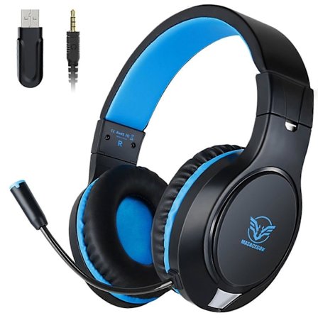 MASACEGON H10 Trådlöst Headset Bluetooth-Kompatibelt 2.4G Gaminghörlurar med Mikrofon för PC/PS4/Xbox/