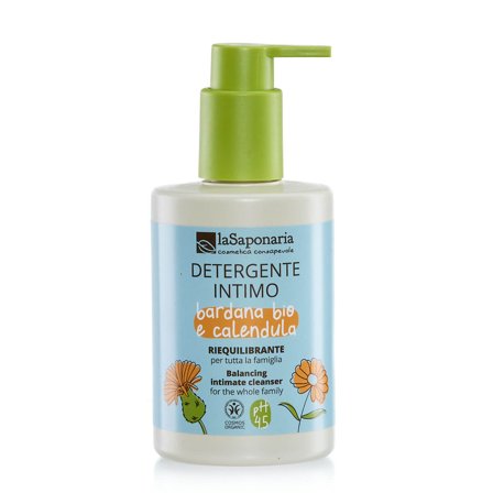 LA SAPONARIA Intimo Detergente Riequilibrante - Bardana Bio e Calendula 250ml - Detergenti Intimi
