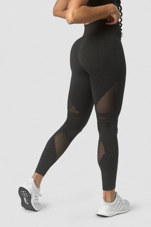 ICANIWILL - Queen Mesh Seamless Tights Graphite Melange - Treningstights - Dame - ICIW