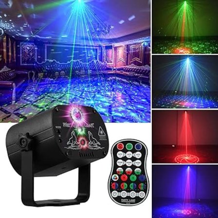 DJ Disco Stage Party Lights, LED Lyddaktivert Laserlys RGB