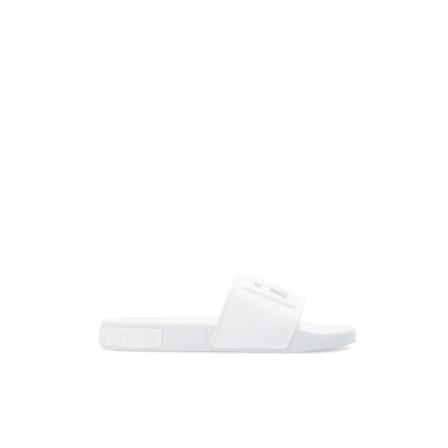 Dolce & Gabbana Slides with logo Hvid, Herre Sandaler, Størrelse: 40 EU
