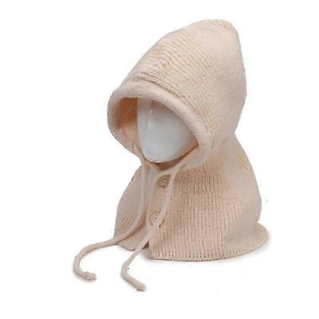 Vinterstrikket hue til kvinder med indbygget halsbeskyttelsestørklæde til udendørs kuldebeskyttelse