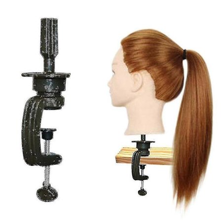 Træningshoved med langt hår Model Frisør Klemmebeslag Dukke Øvelsesmannequin