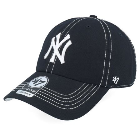 47 Brand - MLB Svart unconstructed Keps - New York Yankees MLB Stitch 47 Clean Up Black Dad Cap @ Hatstore