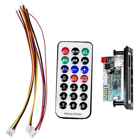 Bluetooth 5.0 Mp3 Wma Wav Dekoderkort 5v 12v Trådløs Lydmodul Fargeskjerm Usb Tf Fm Radio Fo