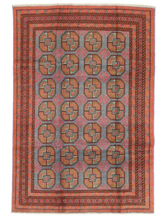 Annodato A Mano Afghan Fine Tappeto 199X286 Di Lana