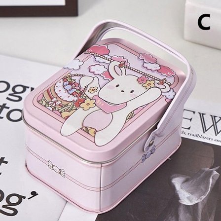 1 st Vintage liten resväska förvaring plåt metall godis box presentförpackning