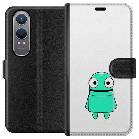 Yhteensopiva Lompakkokotelo OnePlus OnePlus Nord CE4 Lite Turkoosi piirroshahmo isoilla silmillä ja iloisella persoonallisuudella yksinkertaisessa ku