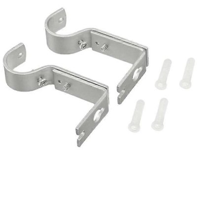 Sett med 2, Justerbar Gardinstang Veggfeste, Nikkel, 10*6*1.8cm