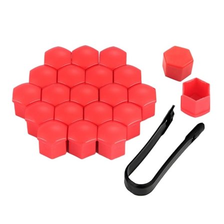 40 stk 17mm/19mm Bil Hjulkapsler Bolte RØD 17MM