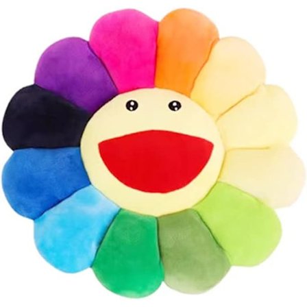 17" Solsikke Blomst Plysjpute, Smilende Ansiktpute Fargerik Hjem Soverom Dekor