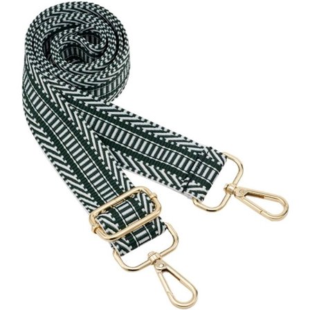 Bred axelrem justerbar ersättningsbälte crossbody canvasväska handväska (grön)