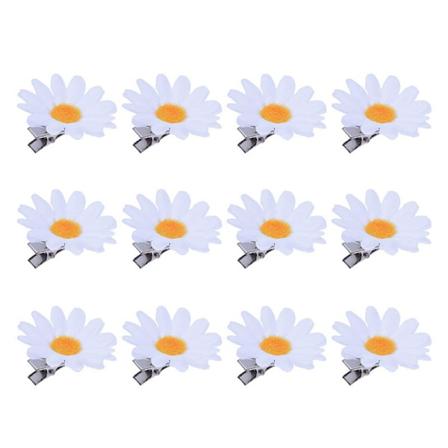 12 stk Daisy hårklips søte små blomster hårnål floral hårklips