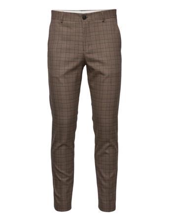 Slhslim-Mylologan Brwn Check Trs B Brown Selected Homme